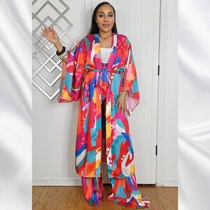 Colorful Abstract Kimono Robe